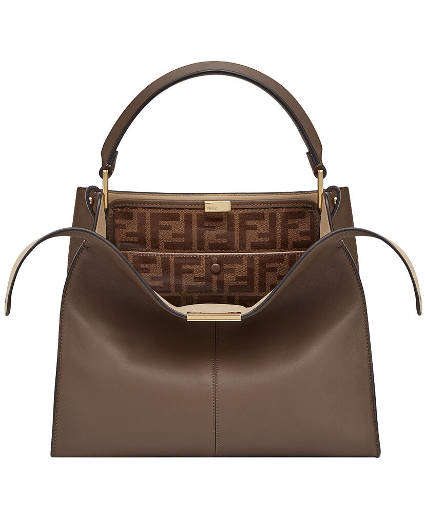 Fendi Peekaboo X lite Regular Leather Bag 8BN310 Coffee